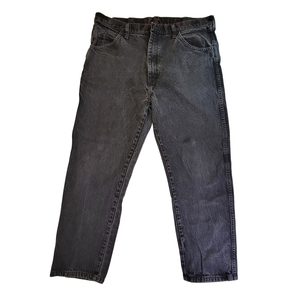 Wrangler Mens Jeans Charcoal Wash Straight Leg Denim Pants Size 38x32